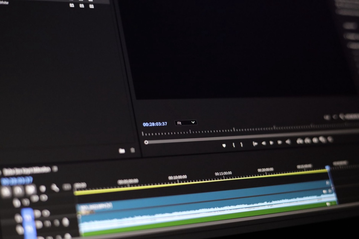 Professional video editing workstation setup