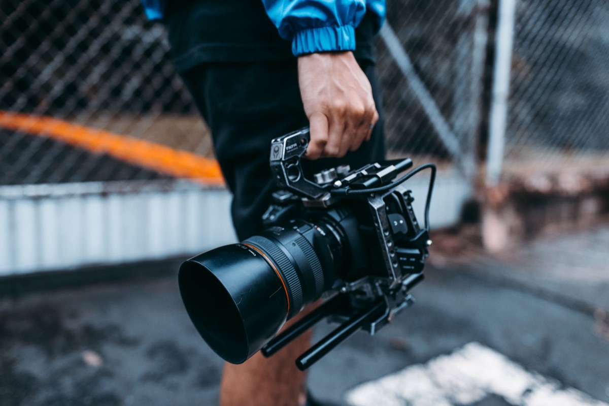 Lente de câmera cinematográfica profissional