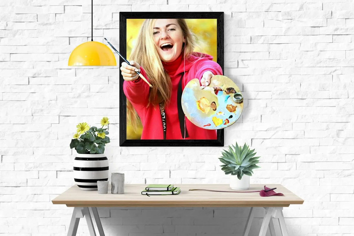 artist, drawing, girl, to paint, color palette, fall, pleasure, tassel, easel, painting, prompt